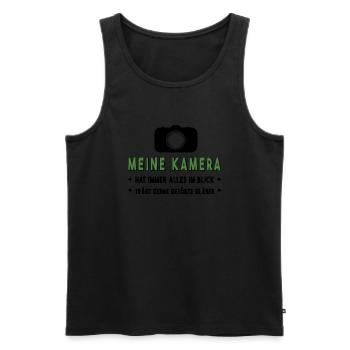 Fotograf fotografieren - Männer Premium Bio Tank Top - Schwarz - Vorne - Michal (187cm)