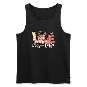 Boxer Dog Coffee Lover Dog Mom Valentines Day - Men's Premium Organic Tank Top - black - Front - Michal (187cm)