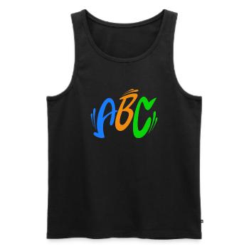 ABC couleurs - Débardeur bio Premium Homme - noir - Devant - Michal (187cm)