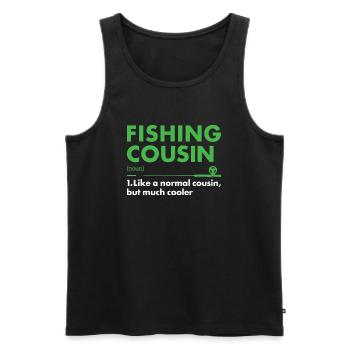 Fisher Cousin Définition Pêche - Débardeur bio Premium Homme - noir - Devant - Michal (187cm)