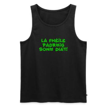 Lá Fhéile Pádraig Sona Duit ! Joyeuse Saint-Patrick - Débardeur bio Premium Homme - noir - Devant - Michal (187cm)