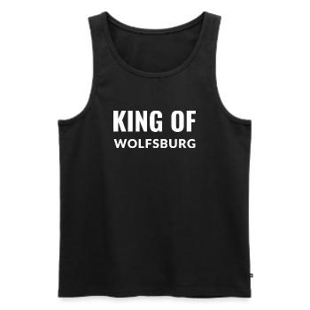 Wolfsburg King Lustiger Spruch Männer - Männer Premium Bio Tank Top - Schwarz - Vorne - Michal (187cm)