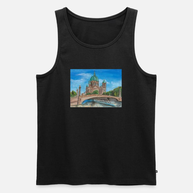 Berliner Dom - Männer Premium Bio Tank Top - Schwarz