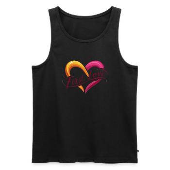 ERSTE LIEBE - Männer Premium Bio Tank Top - Schwarz - Vorne - AI Model Male 178 light (178cm)