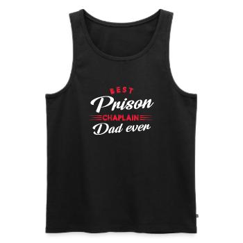 Best Prison Chaplain Dad ever - Männer Premium Bio Tank Top - Schwarz - Vorne - AI Model Male 178 light (178cm)
