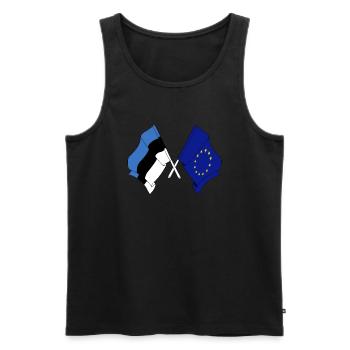 Flagge Estland, Europa - Männer Premium Bio Tank Top - Schwarz - Vorne - Michal (187cm)