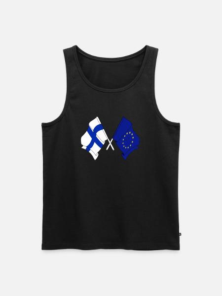 Suomen lippu, Eurooppa - Miesten premium luomu-tanktoppi - musta