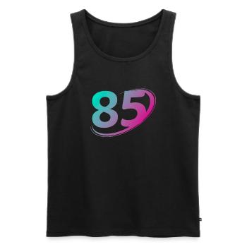 Numéro 85 multicolore - Débardeur bio Premium Homme - noir - Devant - Michal (187cm)