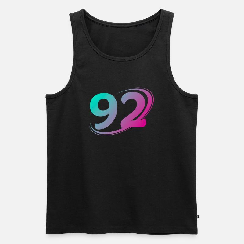 Nummer 92 mehrfarbig - Männer Premium Bio Tank Top - Schwarz