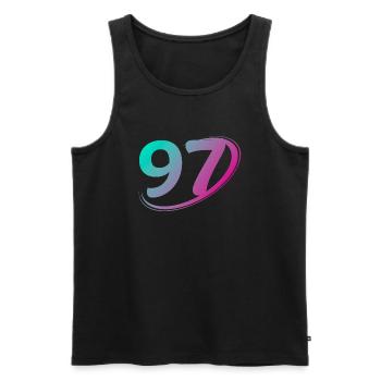 Number 97 multicolor - Men's Premium Organic Tank Top - black - Front - AI Model Male 178 light (178cm)