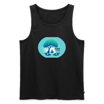 Digital Detox - Free Yourself - Männer Premium Bio Tank Top - Schwarz - Vorne - AI Model Male 178 light (178cm)