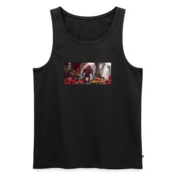 rise of mutant monster – symbiot of a bull, a bear - Men's Premium Organic Tank Top - black - Front - AI Model Male 178 light (178cm)