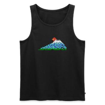 Fuji Wandbild Mosaik Sento Onsen Japan Liebe - Männer Premium Bio Tank Top - Schwarz - Vorne - AI Model Male 178 light (178cm)