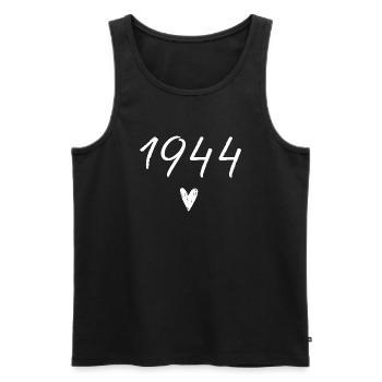 1944 coeur anniversaire - Débardeur bio Premium Homme - noir - Devant - Michal (187cm)