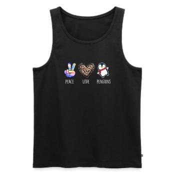 Peace Love Penguins - Penguin Lover Bird Watcher - Débardeur bio Premium Homme - noir - Devant - Michal (187cm)