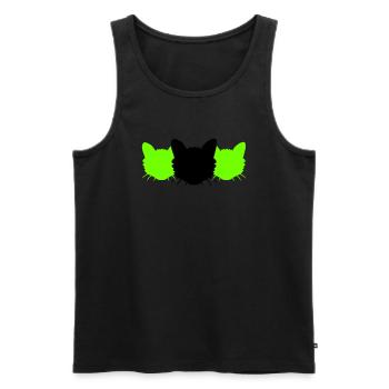 3 Chats Silhouettes Trois Amis Equipe Chefs d’équipe - Débardeur bio Premium Homme - noir - Devant - Michal (187cm)