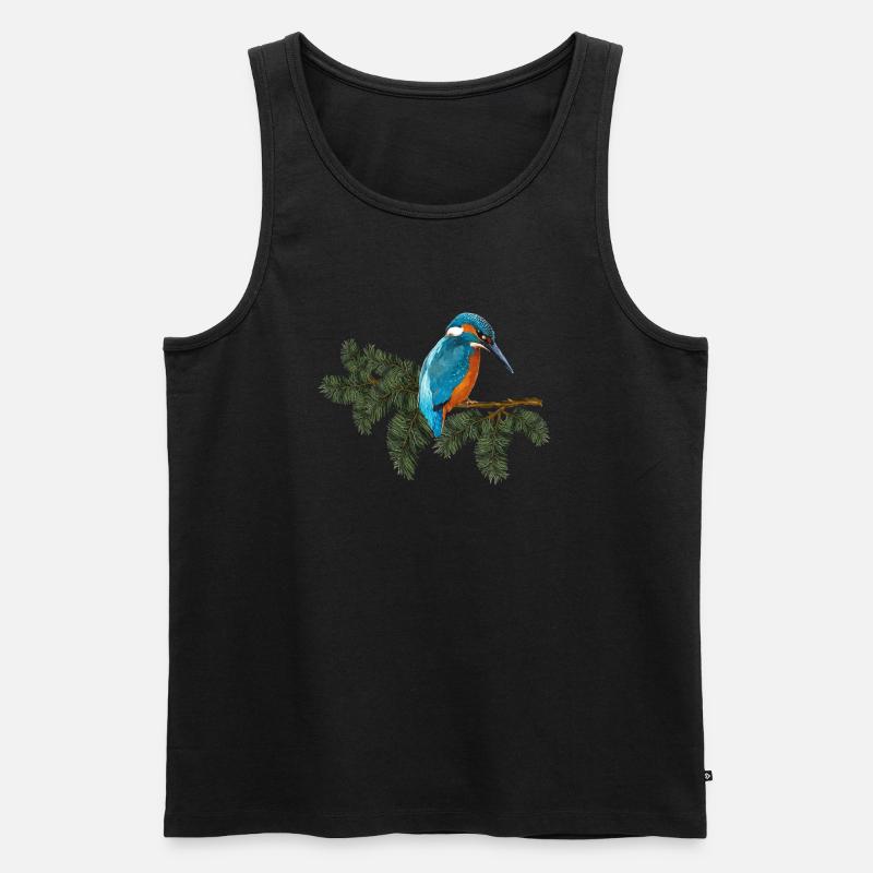 Bunter Vogel - Männer Premium Bio Tank Top - Schwarz