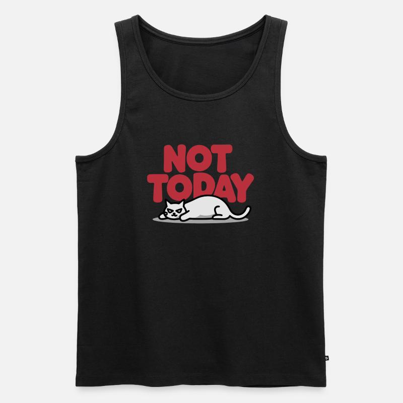 Nicht heute Katze - Männer Premium Bio Tank Top - Schwarz