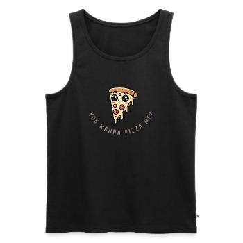 Chemise Pizza Lover – Vous voulez me faire une pizza ? - Débardeur bio Premium Homme - noir - Devant - Michal (187cm)