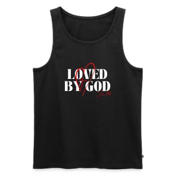 Loved by God – John 3:16 - Men's Premium Organic Tank Top - black - Front - AI Model Male 178 light (178cm)