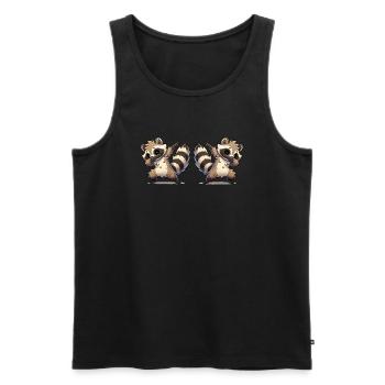 waschbär dabbing - Männer Premium Bio Tank Top - Schwarz - Vorne - Michal (187cm)
