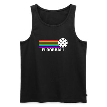 Floorball Unihoc Floorball Player Bandy - Men's Premium Organic Tank Top - black - Front - Michal (187cm)