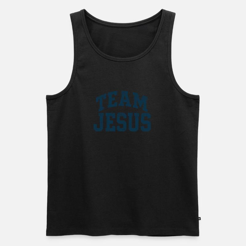 Team Jesus - Blau - Männer Premium Bio Tank Top - Schwarz