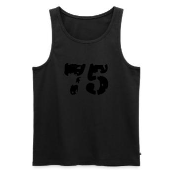 75 - Männer Premium Bio Tank Top - Schwarz - Vorne - Michal (187cm)