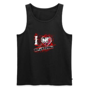 I Love Wrestling - Männer Premium Bio Tank Top - Schwarz - Vorne - Michal (187cm)