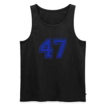 47 - Männer Premium Bio Tank Top - Schwarz - Vorne - Michal (187cm)