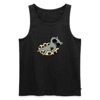 Chill out Cat - Männer Premium Bio Tank Top - Schwarz - Vorne - Michal (187cm)