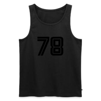 78 - Männer Premium Bio Tank Top - Schwarz - Vorne - AI Model Male 178 light (178cm)
