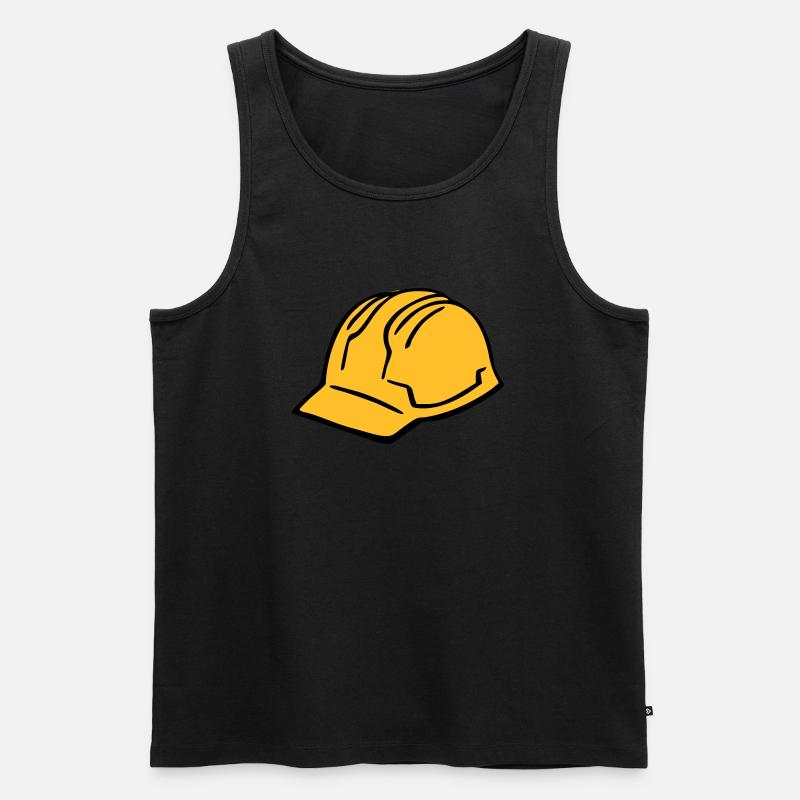 Bau Helm - Männer Premium Bio Tank Top - Schwarz
