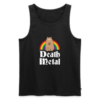 Cadeau de concert Death Metal Satanic Bear Rainbow Rock - Débardeur bio Premium Homme - noir - Devant - Michal (187cm)