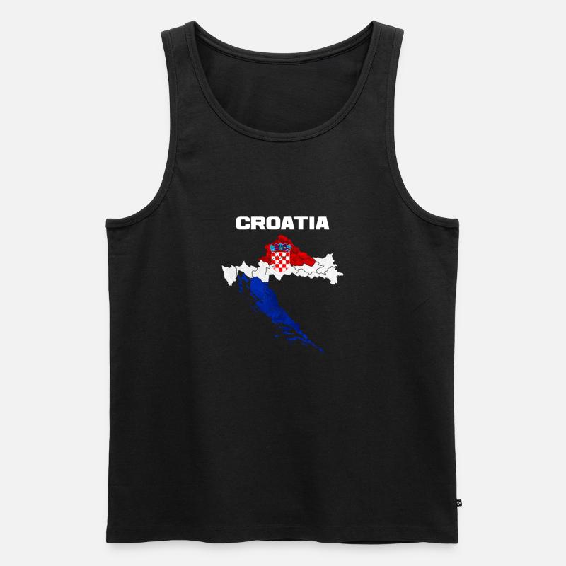 Kroatien - Männer Premium Bio Tank Top - Schwarz
