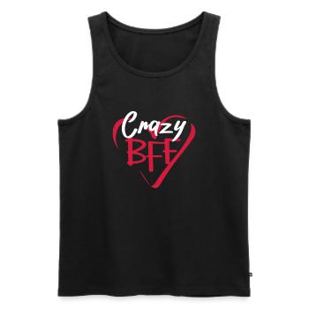 BFF Verrückte Beste Freunde Für Immer Crazy Herz - Männer Premium Bio Tank Top - Schwarz - Vorne - AI Model Male 178 light (178cm)