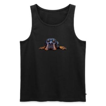 1a Rottweiler Foto groß - Männer Premium Bio Tank Top - Schwarz - Vorne - Michal (187cm)