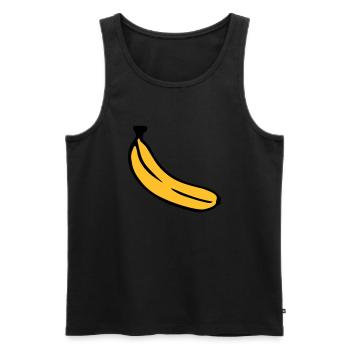 Banane - Männer Premium Bio Tank Top - Schwarz - Vorne - Michal (187cm)