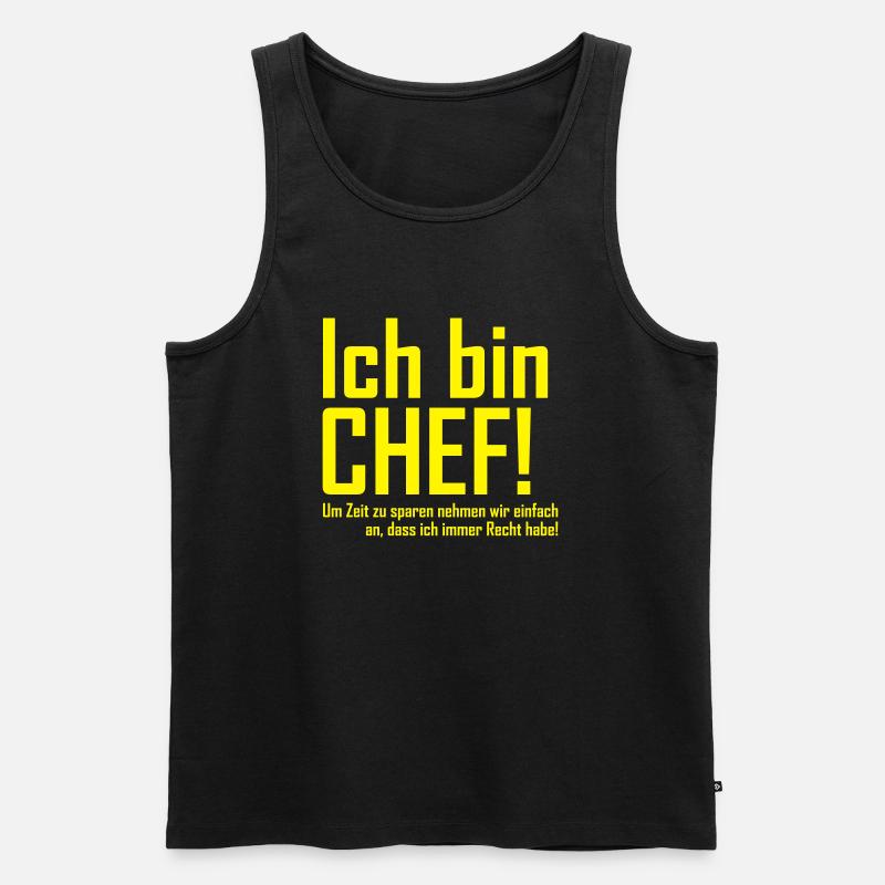 ich bin chef - Männer Premium Bio Tank Top - Schwarz