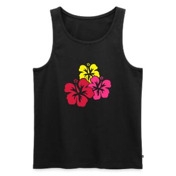 hawaii_blumen - Männer Premium Bio Tank Top - Schwarz - Vorne - AI Model Male 178 light (178cm)