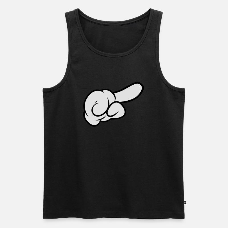 Comic Hand Pointing (Right) - Männer Premium Bio Tank Top - Schwarz