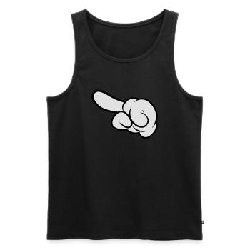 Comic Hand Pointing (Left) - Männer Premium Bio Tank Top - Schwarz - Vorne - AI Model Male 178 light (178cm)