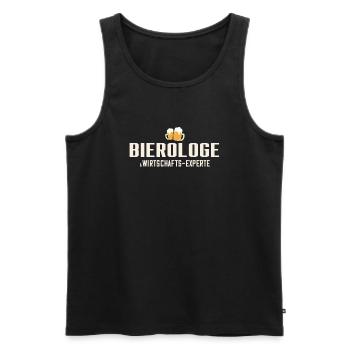 Bierologe & Wirtschafts-Experte - Männer Premium Bio Tank Top - Schwarz - Vorne - Michal (187cm)