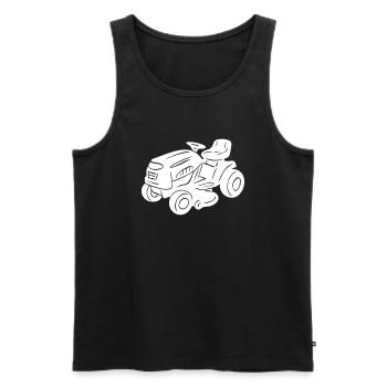 Gardening mower gardener lawn vector - Men's Premium Organic Tank Top - black - Front - Michal (187cm)