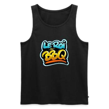 Le roi du barbecue - Débardeur bio Premium Homme - noir - Devant - AI Model Male 178 light (178cm)