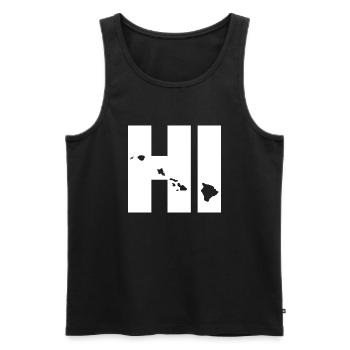HI Hawaii Fun Geschenk - Männer Premium Bio Tank Top - Schwarz - Vorne - AI Model Male 178 light (178cm)