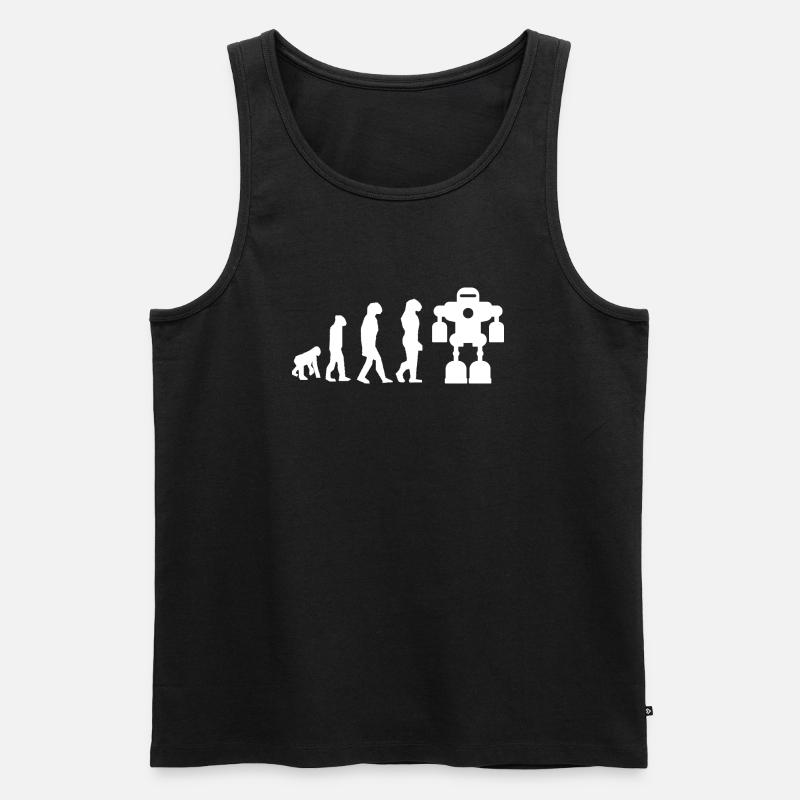 robot evolution - Men's Premium Organic Tank Top - black