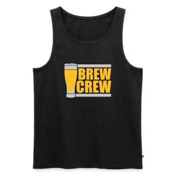 Brew Crew Bierglas Spruch - Männer Premium Bio Tank Top - Schwarz - Vorne - AI Model Male 178 light (178cm)
