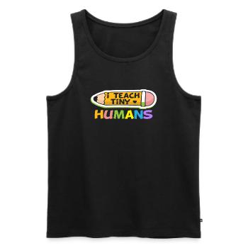 I teach tiny Humans - Men's Premium Organic Tank Top - black - Front - AI Model Male 178 light (178cm)