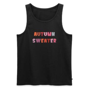 Autumn Sweater - Men's Premium Organic Tank Top - black - Front - Michal (187cm)